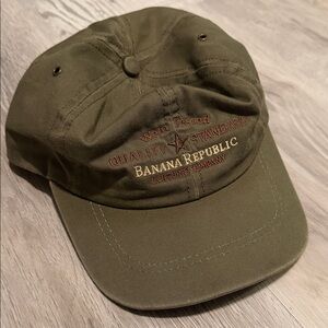 Vintage Banana Republic Olive Green Military Style Cap (Made in US)